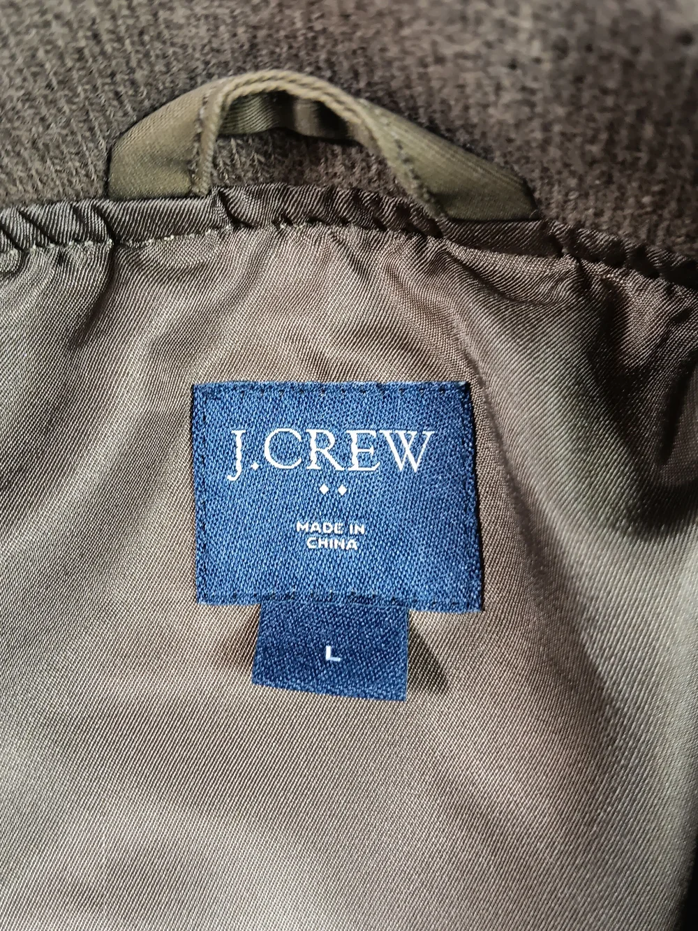J Crew Jacket Mens Large Olive Green Military Flight Bomber G7583